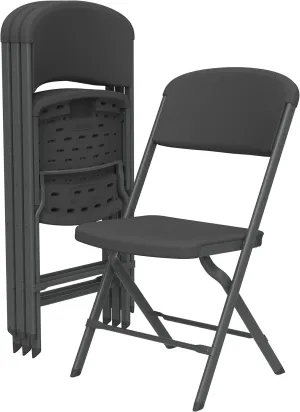 Lifetime Folding Chairs, Heavy Duty Foldable Chair Contoured for Comfort, 4-Pack
