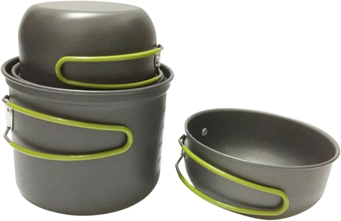 Lightweight Aluminum Alloy Camping Cookware Set 2-3 Person Outdoor Cooking Kits Portable Camping Stove