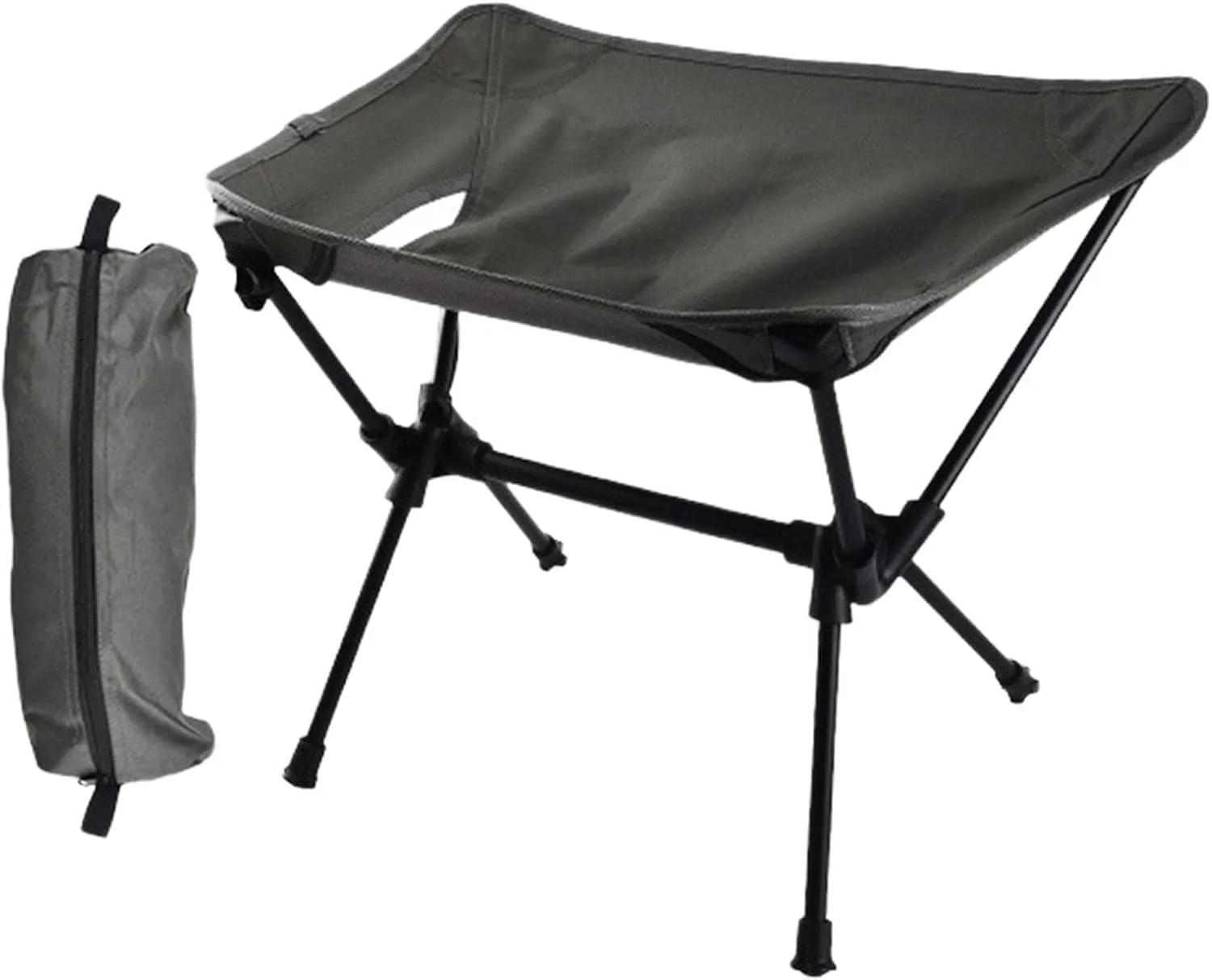 Lightweight Folding Camping Chair, Stable Compact Stool for Outdoor, Travel, Beach, Hiking, Picnic, Supports 220Lbs (Black)