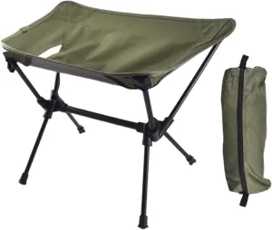 Lightweight Folding Camping Chair, Stable Compact Stool for Outdoor, Travel, Beach, Hiking, Picnic, Supports 220Lbs (Green)