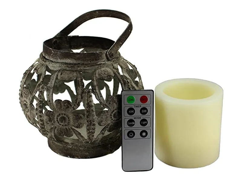 Little Flower Lantern & Remote Control Flameless Candle - Pack of 4 sets