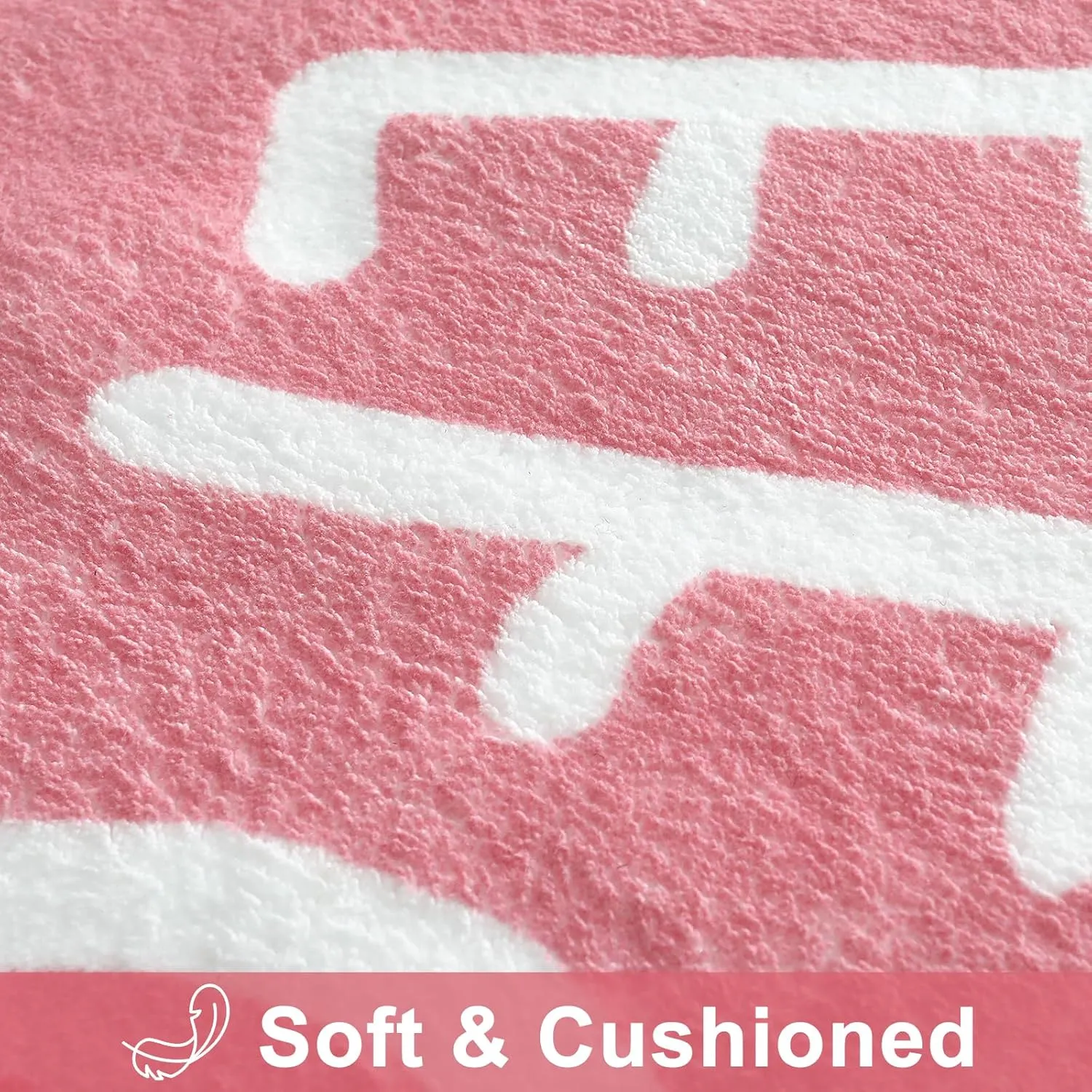 LIVEBOX Round Kids Rug for Girls, Non-Slip Washable Carpet for Baby Nursery, Small Rugs for Bedroom, ABC Circle Soft Princess Playmat for Playroom Classroom Tent (40" Pink)