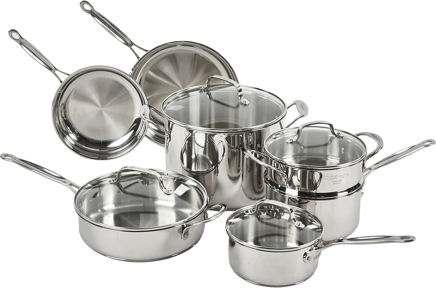 Mac Sports Heavy Duty Steel Frame Collapsible Folding 150 Pound & Cuisinart 11-Piece Cookware Set, Chef's Classic Stainless Steel Collection 77-11G
