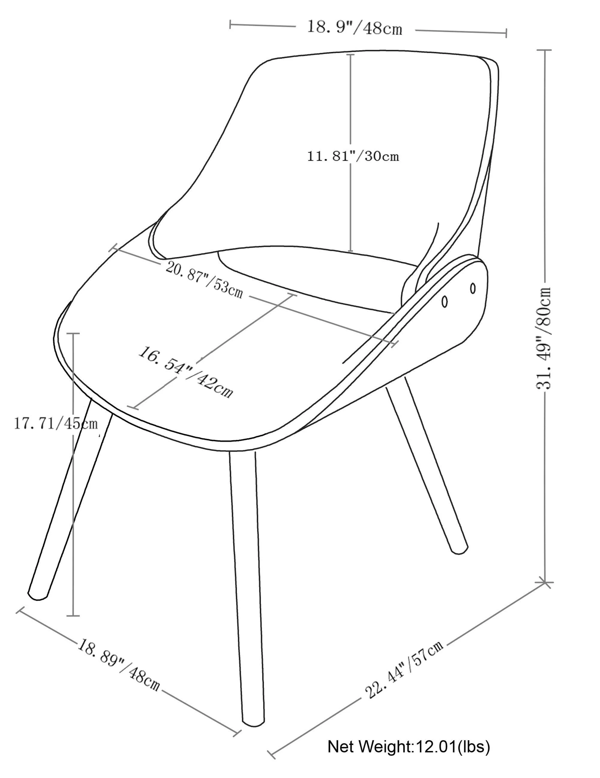 Malden Dining Chair with Wood Back