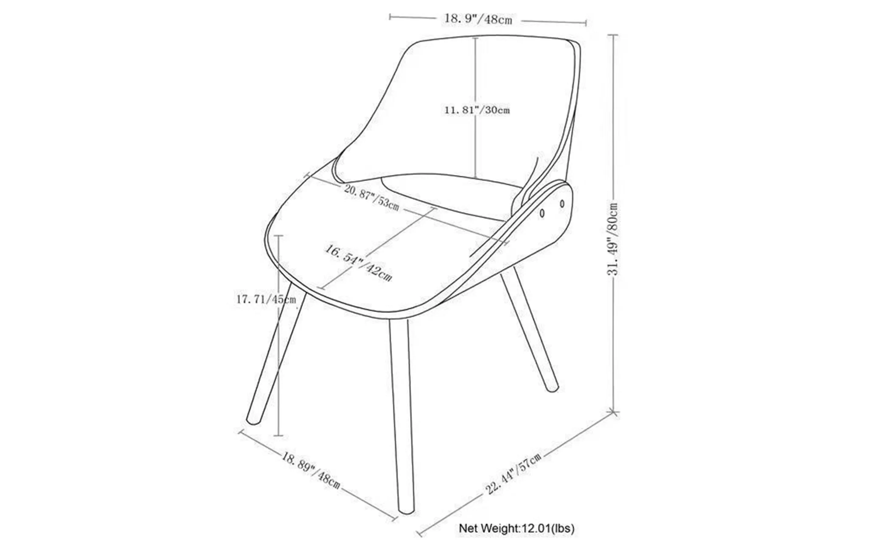 Malden Dining Chair with Wood Back