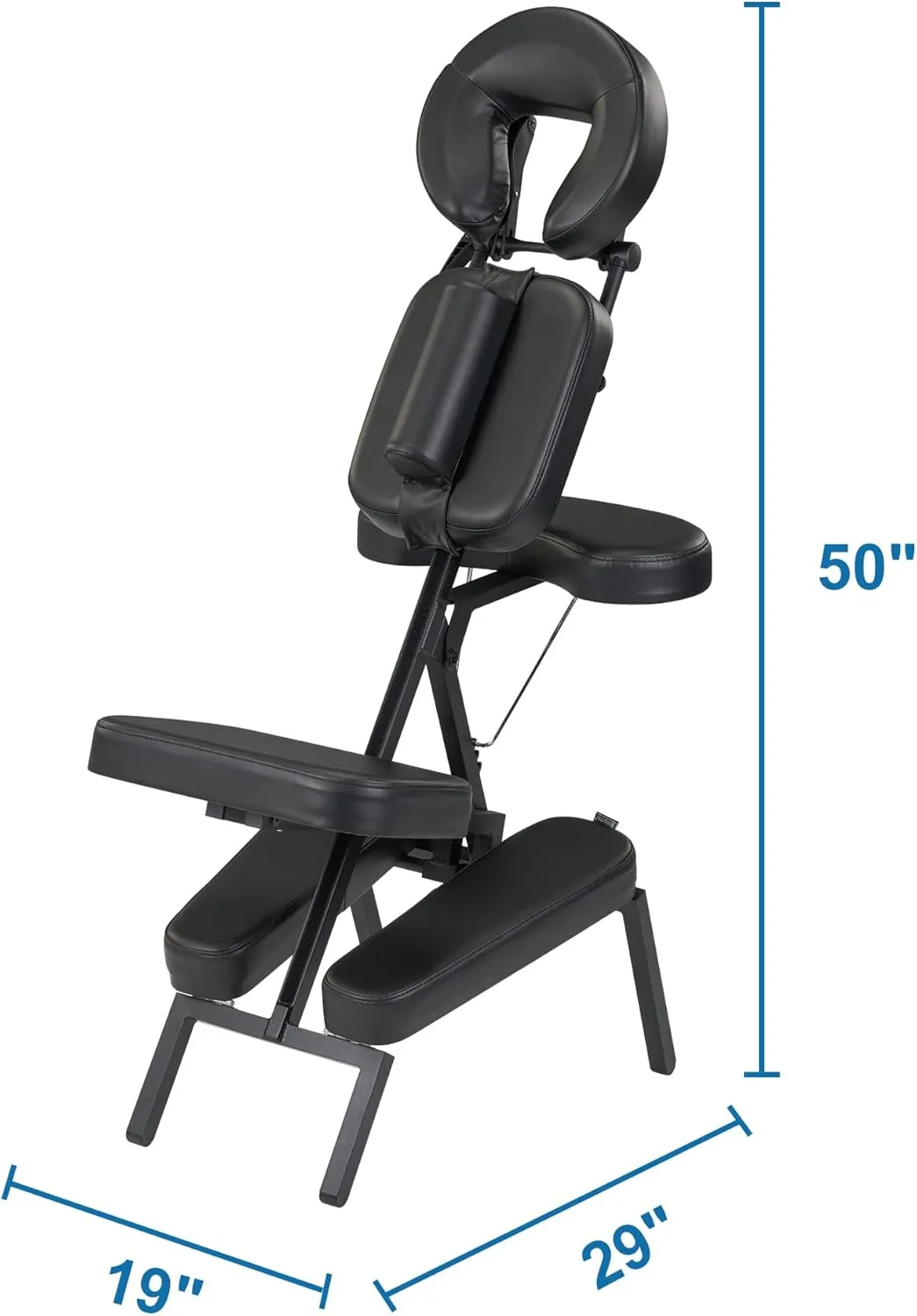 Master Massage Apollo Portable Massage Chairs, Ergonomically Designed Foldable Massage Therapy Chair, Folding Lightweight Massage Chair with Larger Cushion and Wheels Bag-in Black