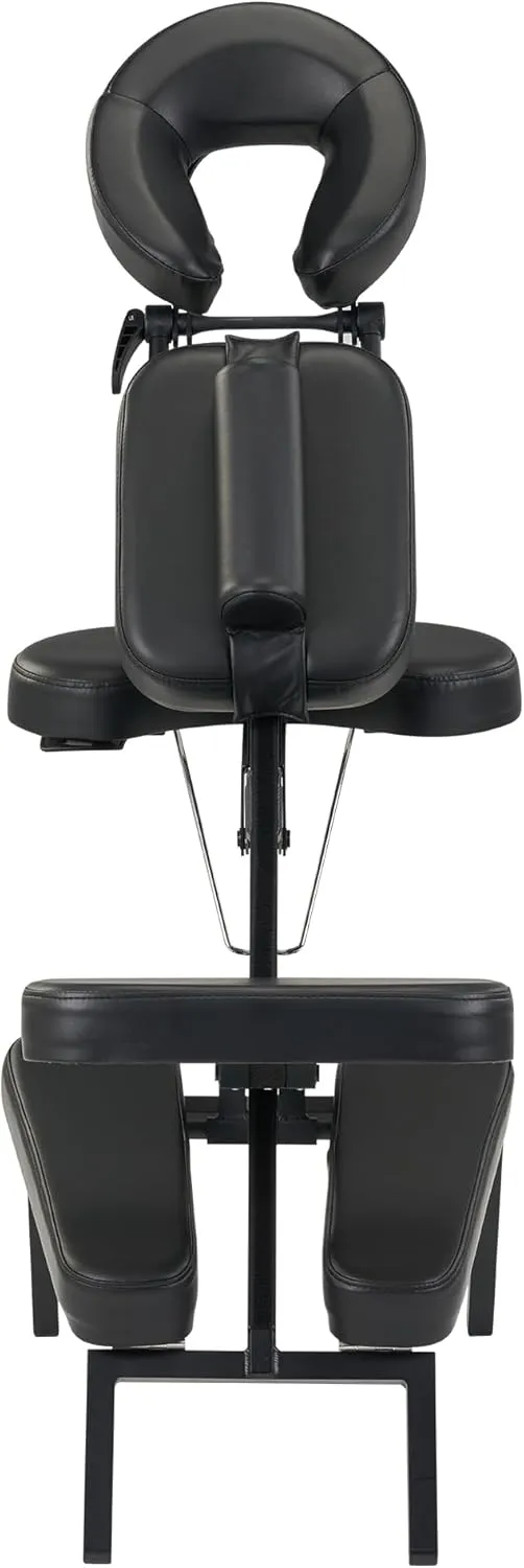 Master Massage Apollo Portable Massage Chairs, Ergonomically Designed Foldable Massage Therapy Chair, Folding Lightweight Massage Chair with Larger Cushion and Wheels Bag-in Black