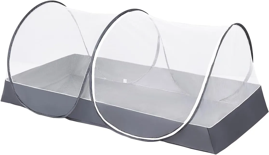 Mengersi Mosquito Net for Bed,Large Pop Up Mosquito Tent Portable Foldable Mosquito Net Bed Canopy for Bed Camping Travel Patio,Free Installation (Gray,1PC)