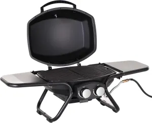 MFSTUDIO Portable barbecue grill with 2 Stainless Steel Burners, TableTop Propane Gas grills with Side Tables, small countertop grill for outdoor camping,15,000 BTU, 275 SQ.IN. Cooking Area