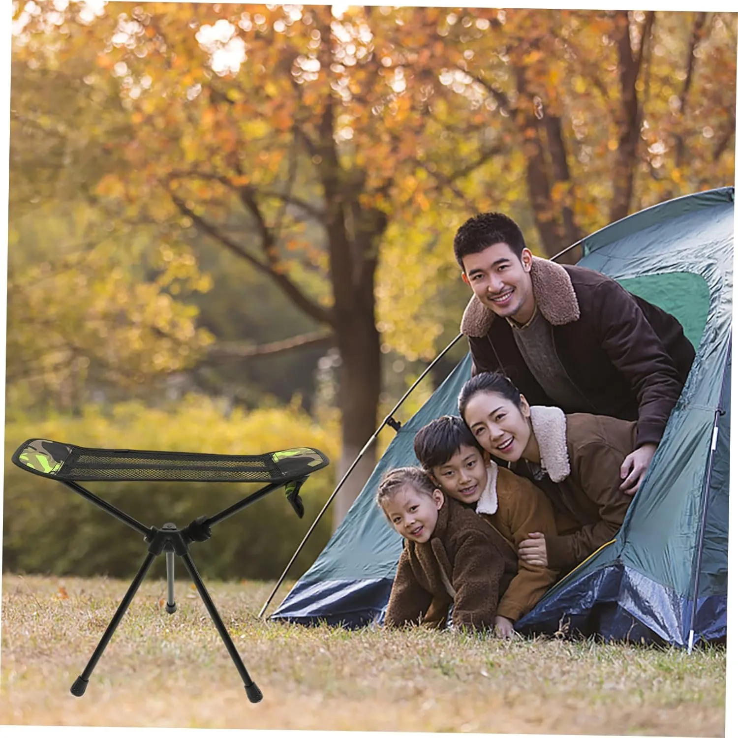 Mikikit Portable Foldable Fishing Chair Lightweight Outdoor Camping Stool for Travel Picnic and Garden Use Convenient Space Saving Design with Durable Construction