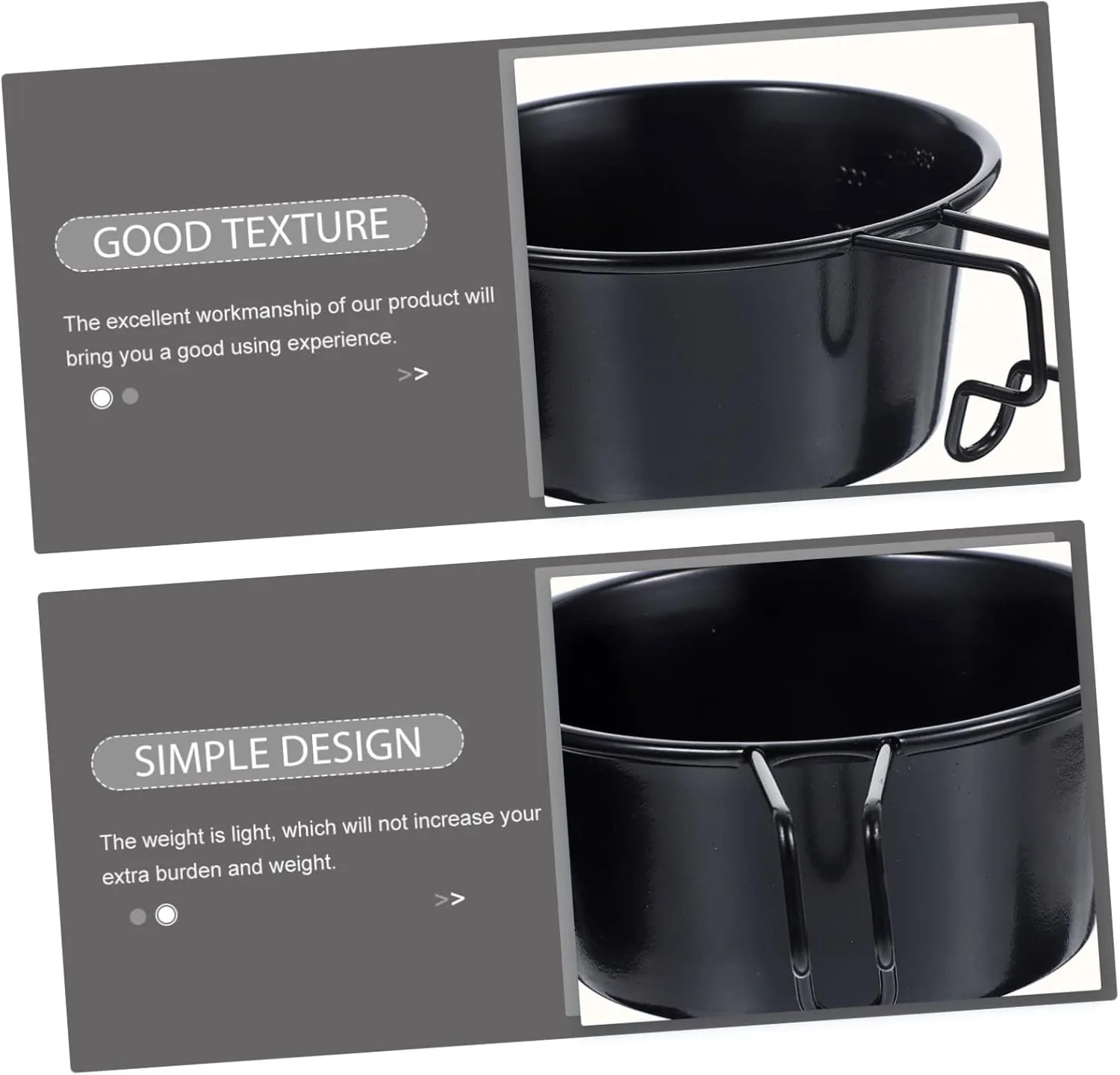 Milisten 3pcs Stainless Steel Bowl Handle Metal Camping Cookware Pot Rice Bowls