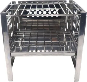 Milisten Portable Charcoal Grill Stainless Steel Bbq Outdoor Camping Stove Grilling Set