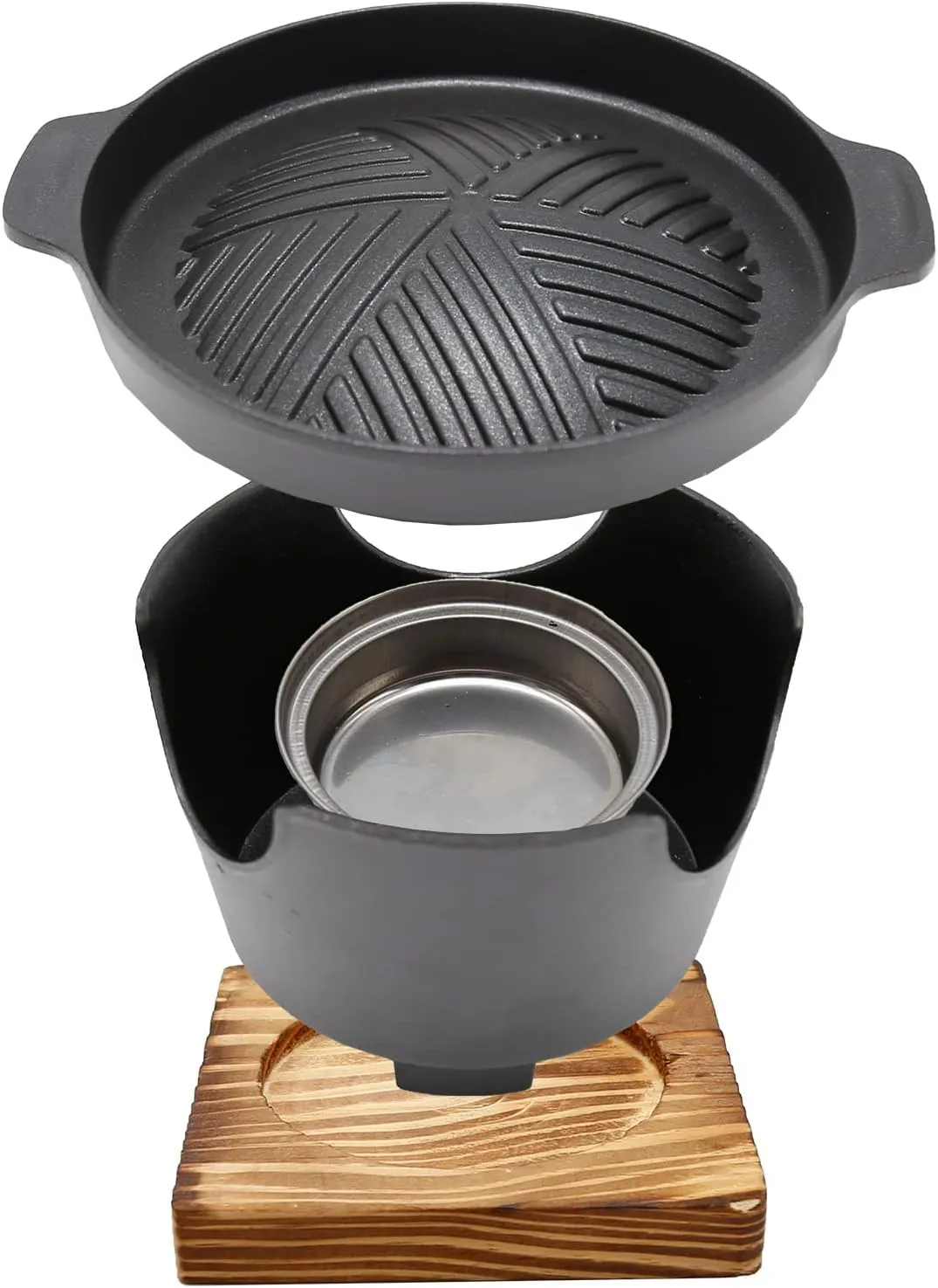 Mini Hibachi Grill - Portable Cast Aluminum Korean BBQ Charcoal Grill