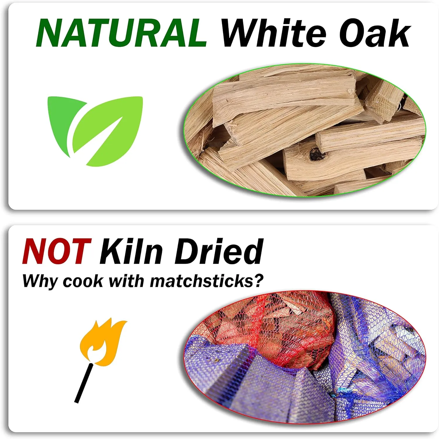 Mini Pizza Oven Wood 6 Inch Firewood Pizza Logs Naturally Cured White Oak Hardwood for Portable Wood Pizza Ovens 790 Cubic Inches, Approximately 12-14lbs