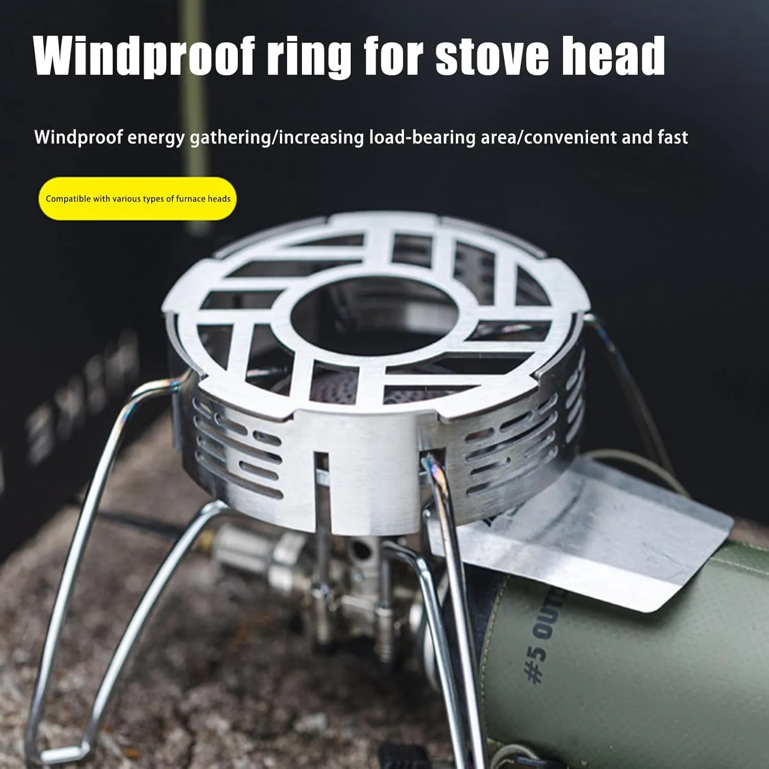Mini Wind High-Temperature Resistant Camping Stoves Windproof Ring S/L Stain Less Steel Gas Picnic Cookers Outdoor Wind Deflectors Stove