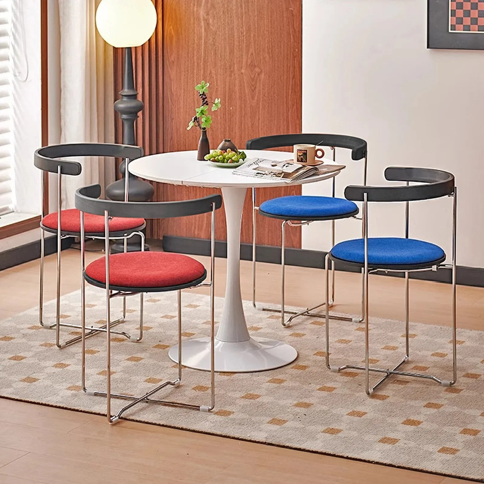 Minimalist Low-Profile Chrome Frame Foldable Chair