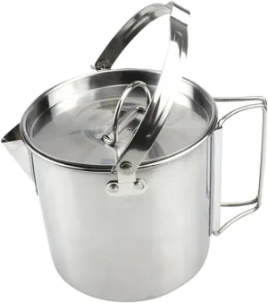 Mipcase 1.2l Collapsible Stainless Steel Kettle Camping Boil Water Pot Outdoor Cooking for Hiking Picnic Travel