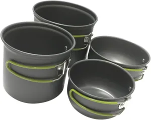 Mipcase 1Set Portable Camping Cooking Lightweight Alloy Cookware for Outdoor Cooking Durable Utensils with Collapsible Handles for Hiking and Camping