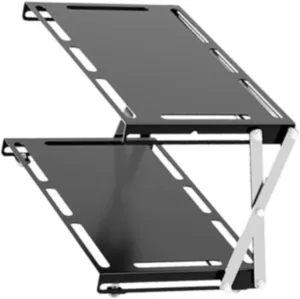 misppro Outdoor Camping Folding Storage Rack Organizer Lightweight Cookware Storage for Travel BBQ Hiking- Double Layers