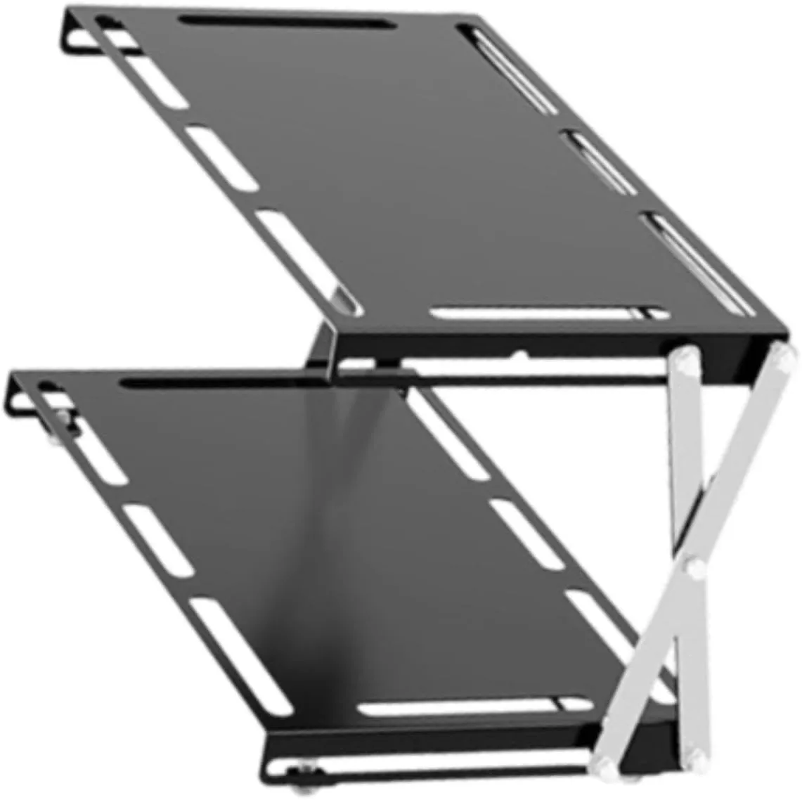 misppro Outdoor Camping Folding Storage Rack Organizer Lightweight Cookware Storage for Travel BBQ Hiking- Double Layers