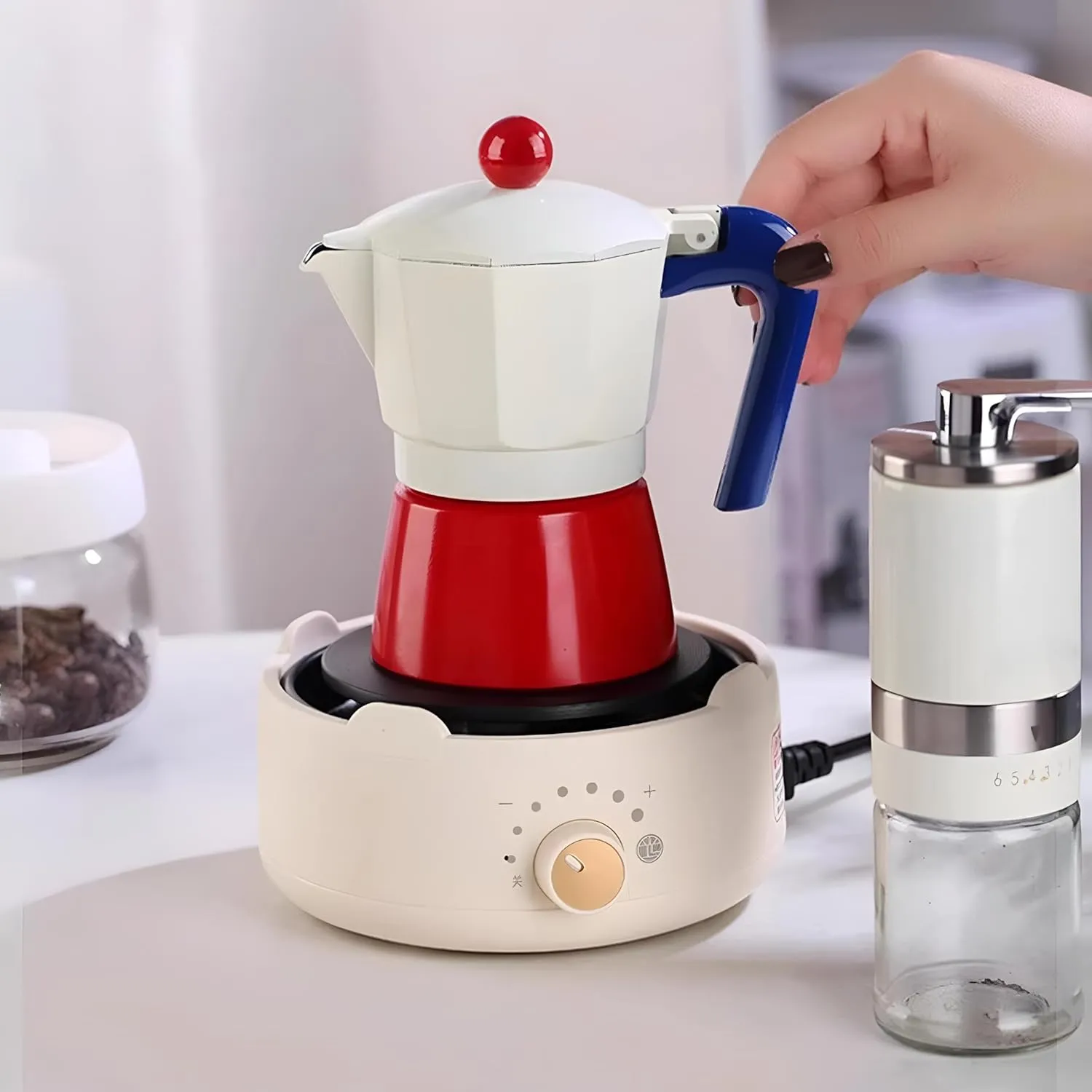Moka Pot, Stovetop Espresso Maker Mini Italian Coffee Maker,Manual Cuban Coffee Percolator Machine Greca Coffee Maker for Cappuccino or Latte (300 ml/10 oz)
