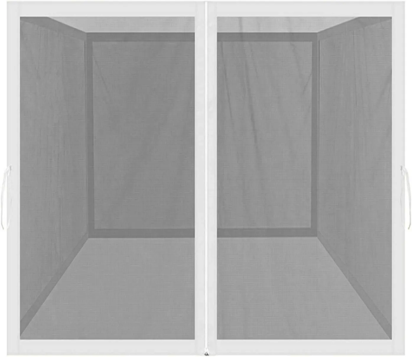 Mosquito Net for Outdoor Patio and Garden, Screen House for Camping and Deck, Gazebo Screenroom, Zippered Mesh Sidewalls for 10x 10 Gazebo (White)