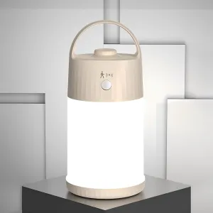 Motion Sensor LED Night Light - Cordless Battery Powered Table Lamp, Portable Lamps Lantern for Outdoor Camping Tents, 4 Brightness Level, Press Dimmable Safe Night Lights,1 Pack (Apricot)