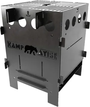 Multi Fuel Burning Camp Stove | Heater, Cooking, BBQ, Grill Folding and Portable Camping Stove with Bag | Outdoor Camping Event Campfire Wood Fire (Multi Fuel Burning Camp Stove)