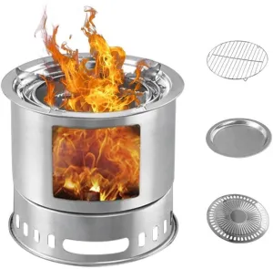 Multifunctional Camping Stove Portable Burning BBQ Grill Stove for Outdoor Backpacking Hiking Picnic BBQ