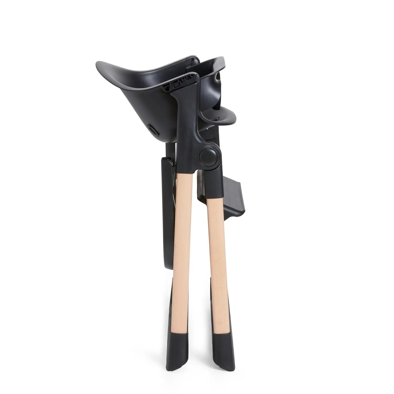 Munchkin Float Baby High Chair, Foldable and Easy to Clean, for Babies and Toddlers, Black with Wooden Legs
