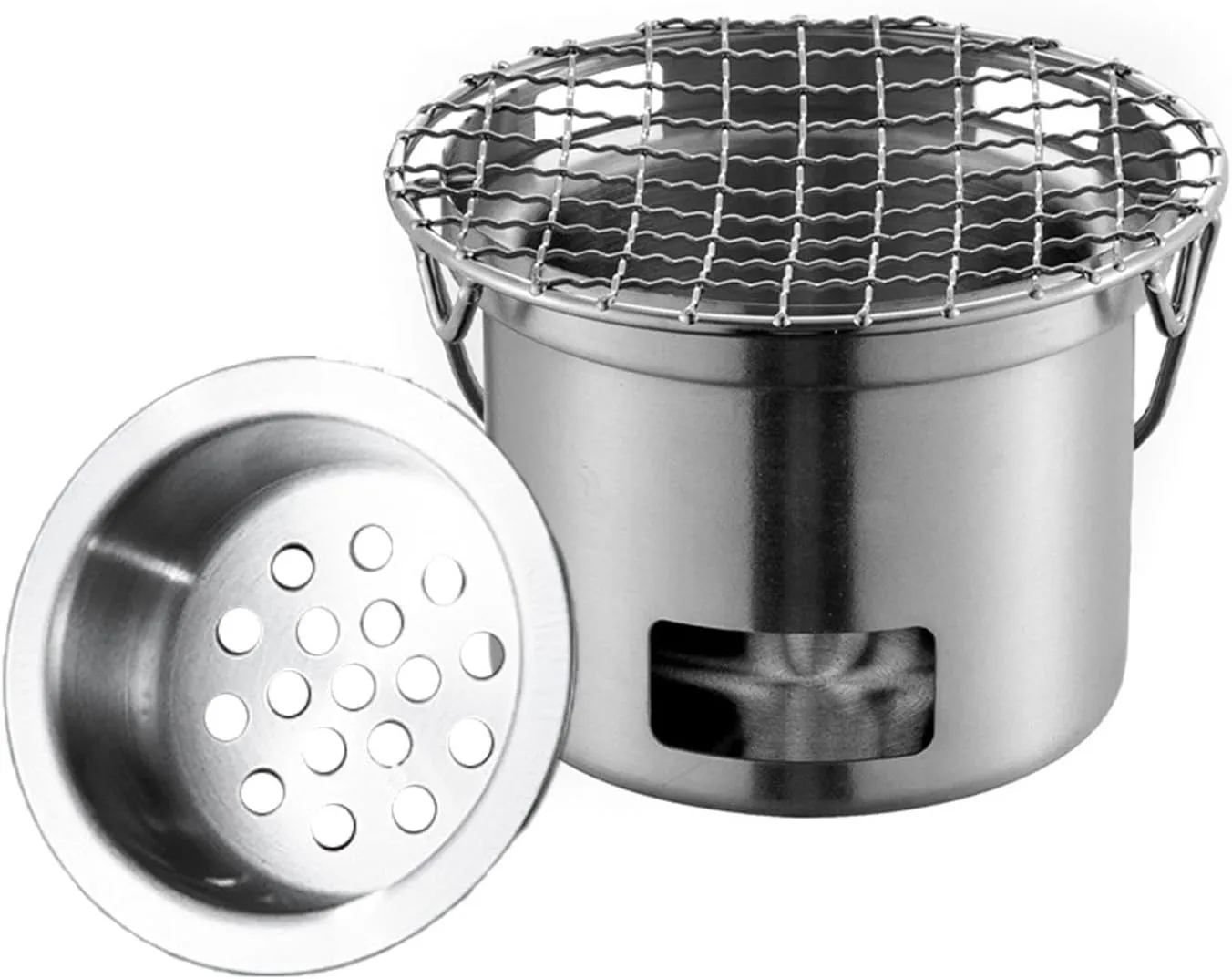 MYCENSE Portable Grill Rack Stainless Steel Easy Clean Anti-scalding Handle Barbecue Grill Camping Rack for Backpacking Backyard