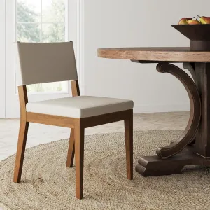 Nathan James Linus Modern Upholstered Chair, 1, Light Gray/Dark Brown