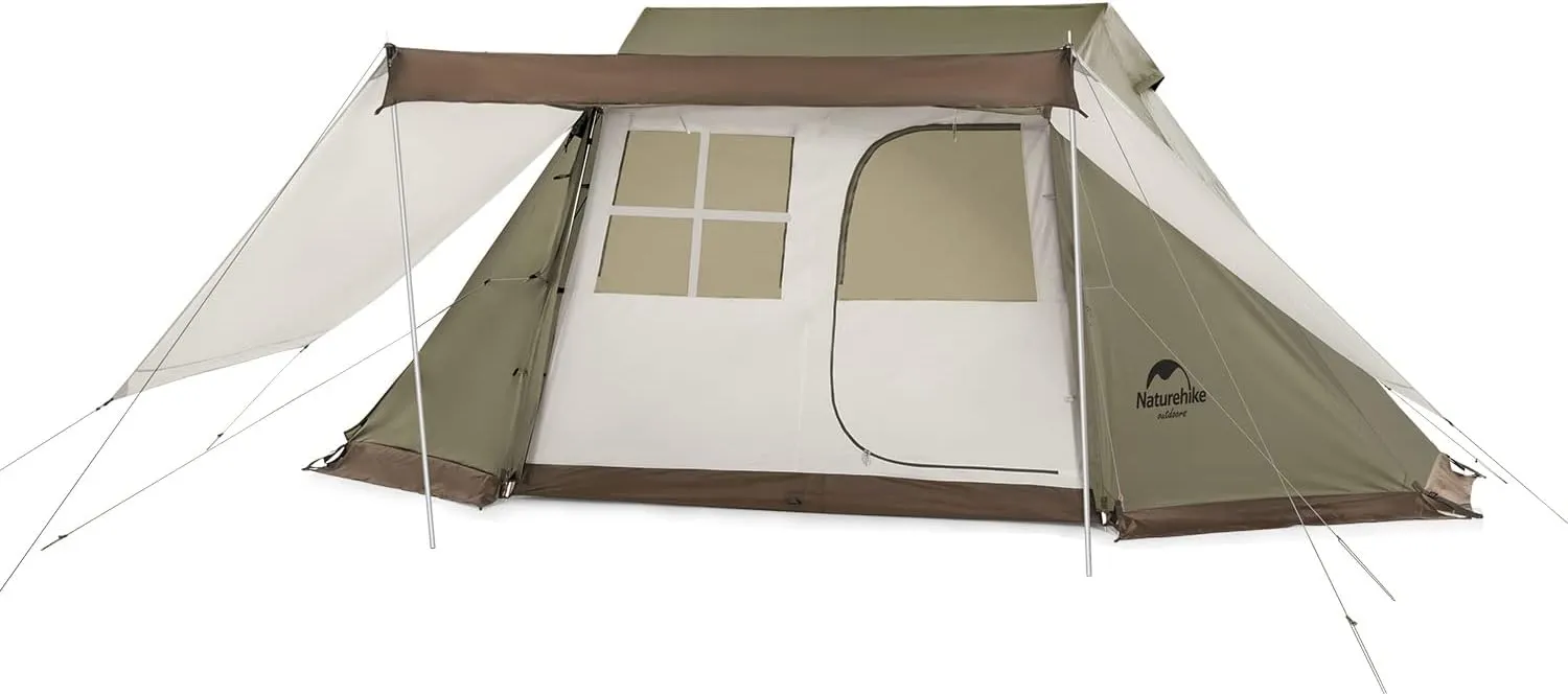 Naturehike Roof Automatic Tent 4-Person Camping Tents,Waterproof Windproof Family Tent Quick Setup Tent, 5 Large Mesh Windows, Separate Room with Pets and Objects