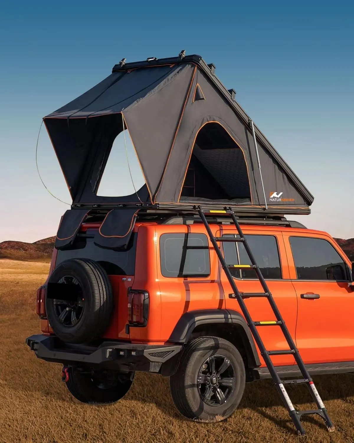 Naturnest Rooftop Tent Hard Shell 2-3 Person Nature Nest Roof Top Tent Hardshell For Jeep SUV Van Pickup Truck Vehicle Trailer Car Camping Hard Top Claim Shell Overland Car Roof Rack Top Tents