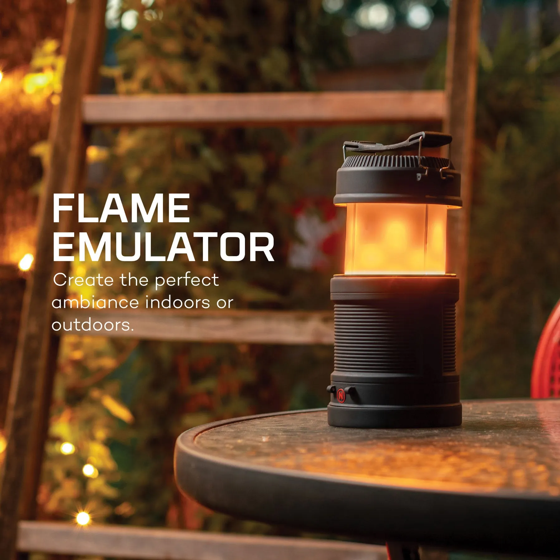 NEBO Tools BIG Poppy™ 4-in-1 USB Rechargeable Lantern: 300 Lumen Lantern, 120 Lumen Spot Light, Flickering Flame, and Power Bank