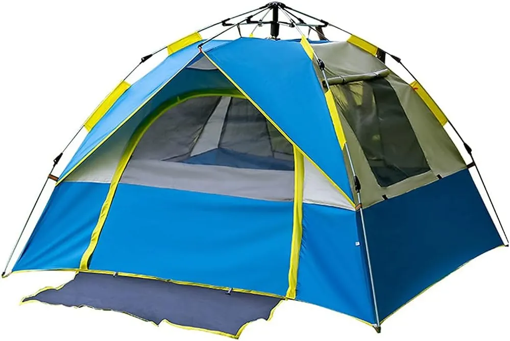 NIEH Automatic Pop-up Tent, Camping Outdoor Tents for 3-4 Person, Waterproof Sunscreen Anti-Mosquito Ventilation Easy to Install Green