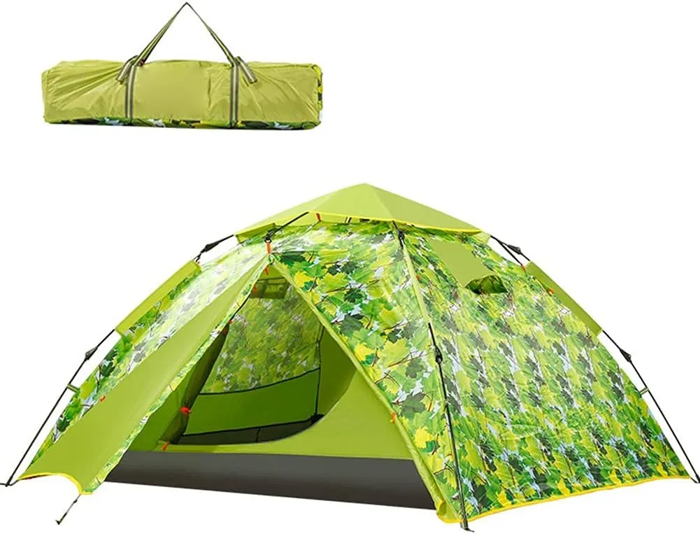 NIEH Camping Tent Waterproof Windproof Multifunction Folding Double Door Automatic Outdoor Family Leisure Travel Tents 3-4 Person