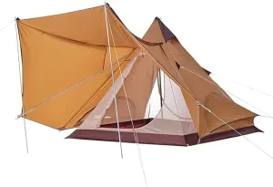 NIEH Canvas Bell Tent - Outdoor Camping Pyramid Tent Double Layers Indian Beach Tent Casual Picnic Camping Mongolian Yurt Tent Hiking Shelter for Hunting, Hiking