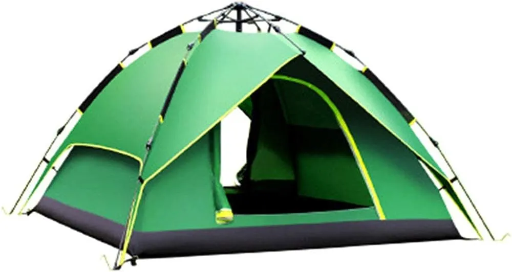 NIEH Hydraulic Automatic Pop Up Tent, Double-Layer Camping Tent, 3-4 Person Camping Tent, Good Stability, for Outdoor Camping-215 * 215 * 135Cm,Green