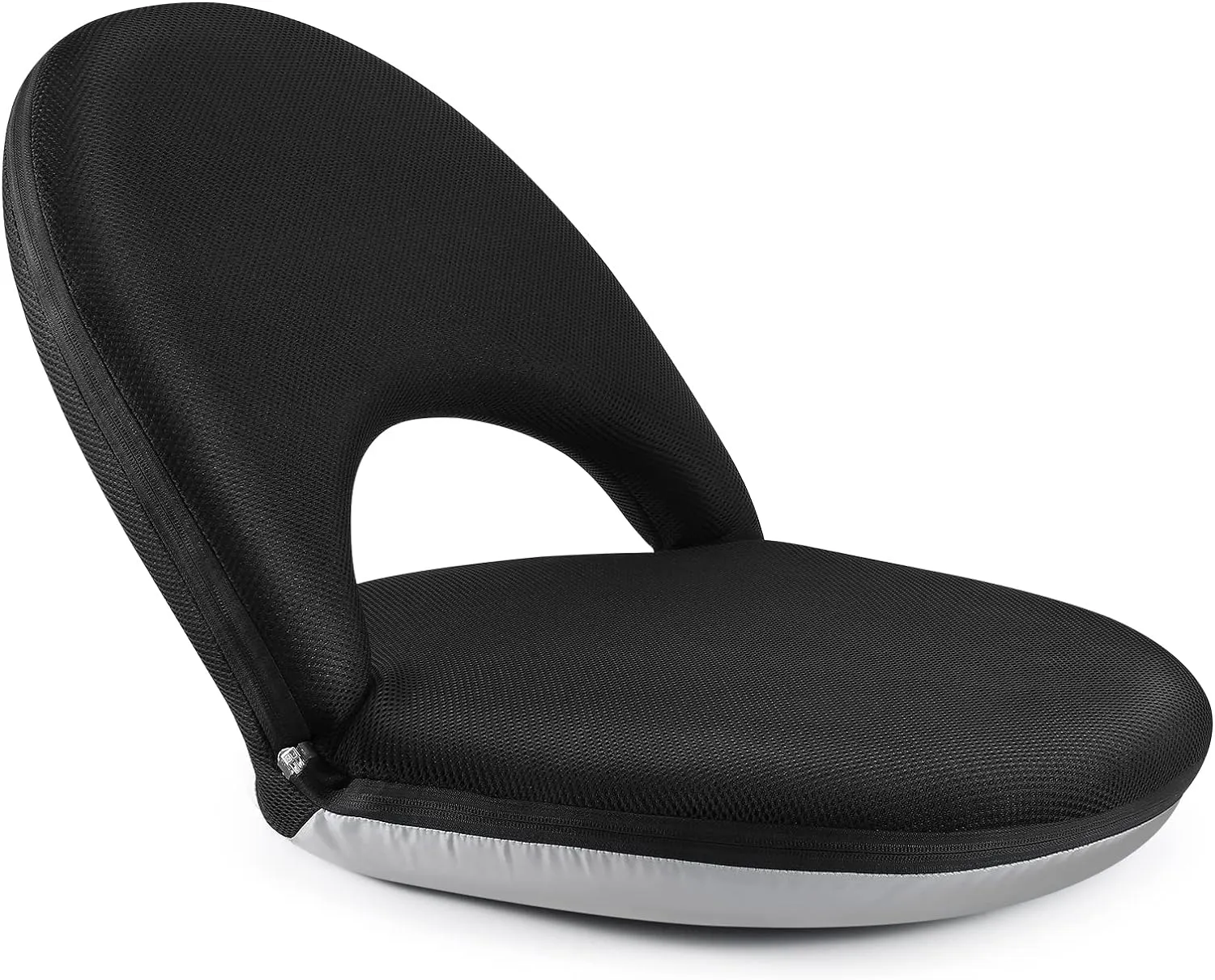 Nnewvante Floor Chair 42-Position Adjustable Floor Seating for Kids Adults with Back Support Folding Floor Seat Cushioned Recliner Meditation Washable Chaise Lounges, Black