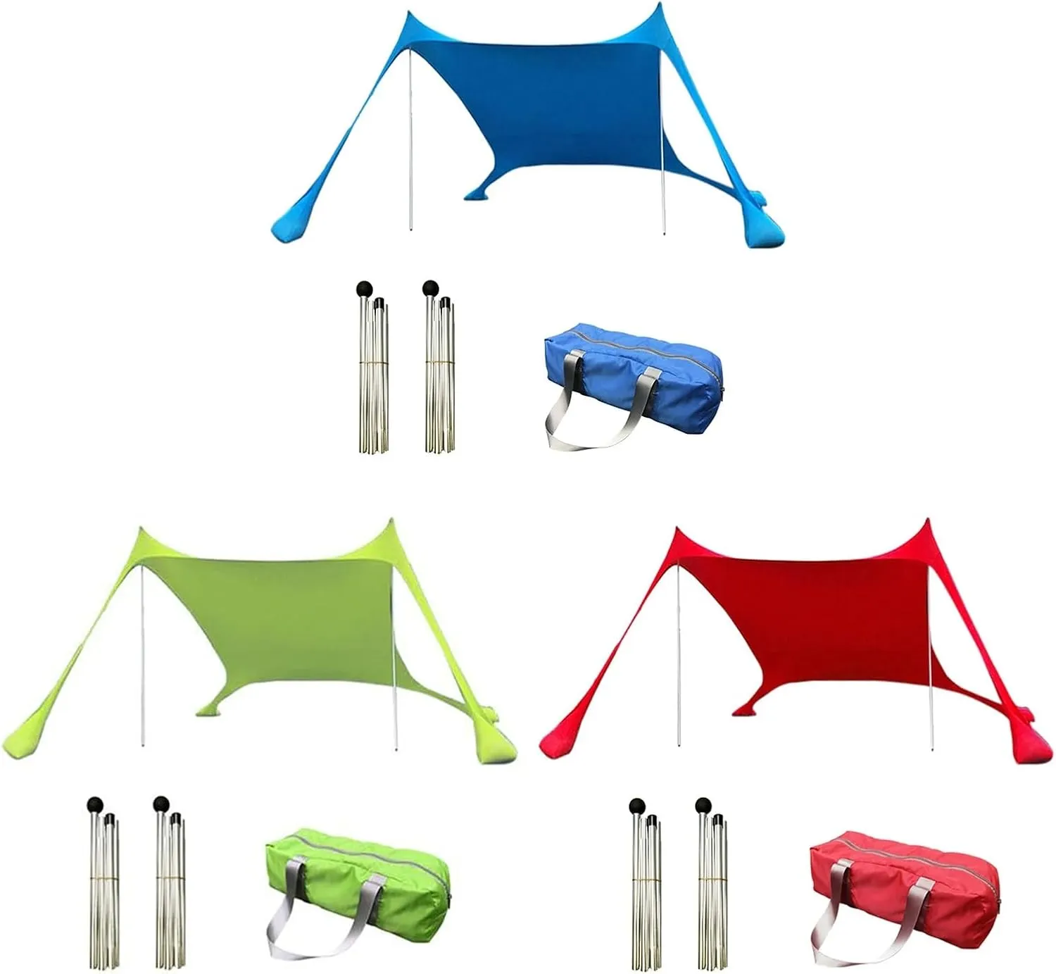 OBABO Outdoor Beach Tent Sun Shelter Camping Shades Tents Windproof One-Piece Beach Canopy Tents UPF50  Portable Family Tent (Green)