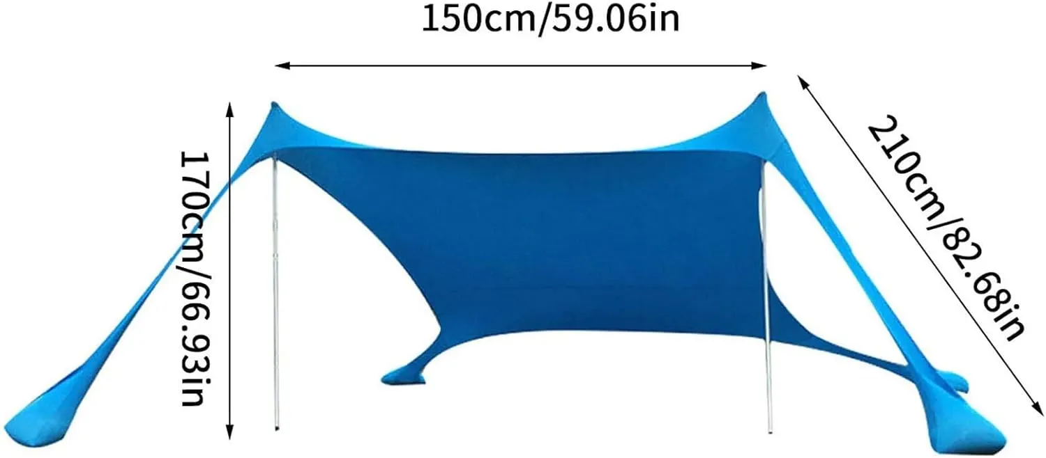 OBABO Outdoor Beach Tent Sun Shelter Camping Shades Tents Windproof One-Piece Beach Canopy Tents UPF50  Portable Family Tent (Green)