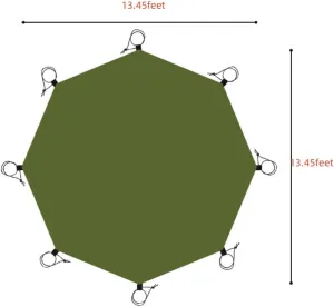 Octagonal Tent Mat Picnic Mat Camping Mat Tent Footprint Comes with Pegs Diagonal Diameter13.45feet