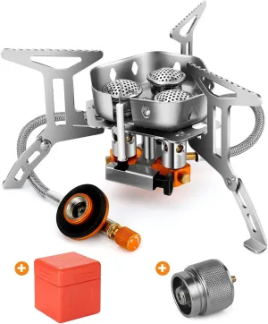 Odoland Bundle - 2 Items 6800W Windproof Camp Stove and 48 Cans Soft Cooler