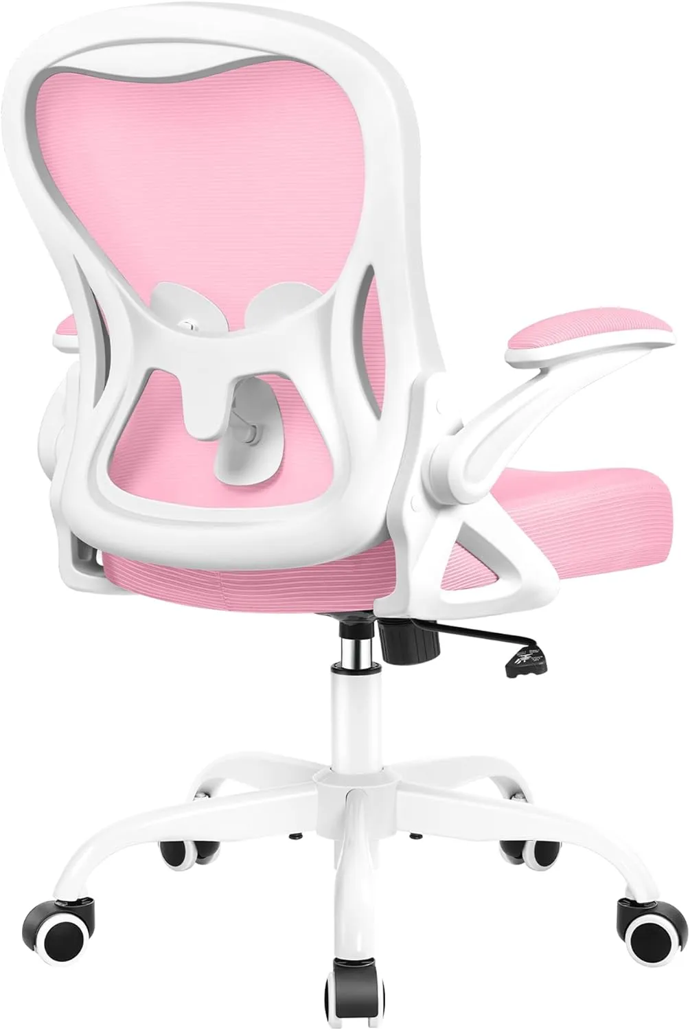 Office Chair Desk Chair, Ergonomic Mesh Computer Chair Home Office Desk Chairs, Swivel Task Chair Mid Back Breathable Rolling Chair with Adjustable Lumbar Support Flip Up Armrest (Pink)