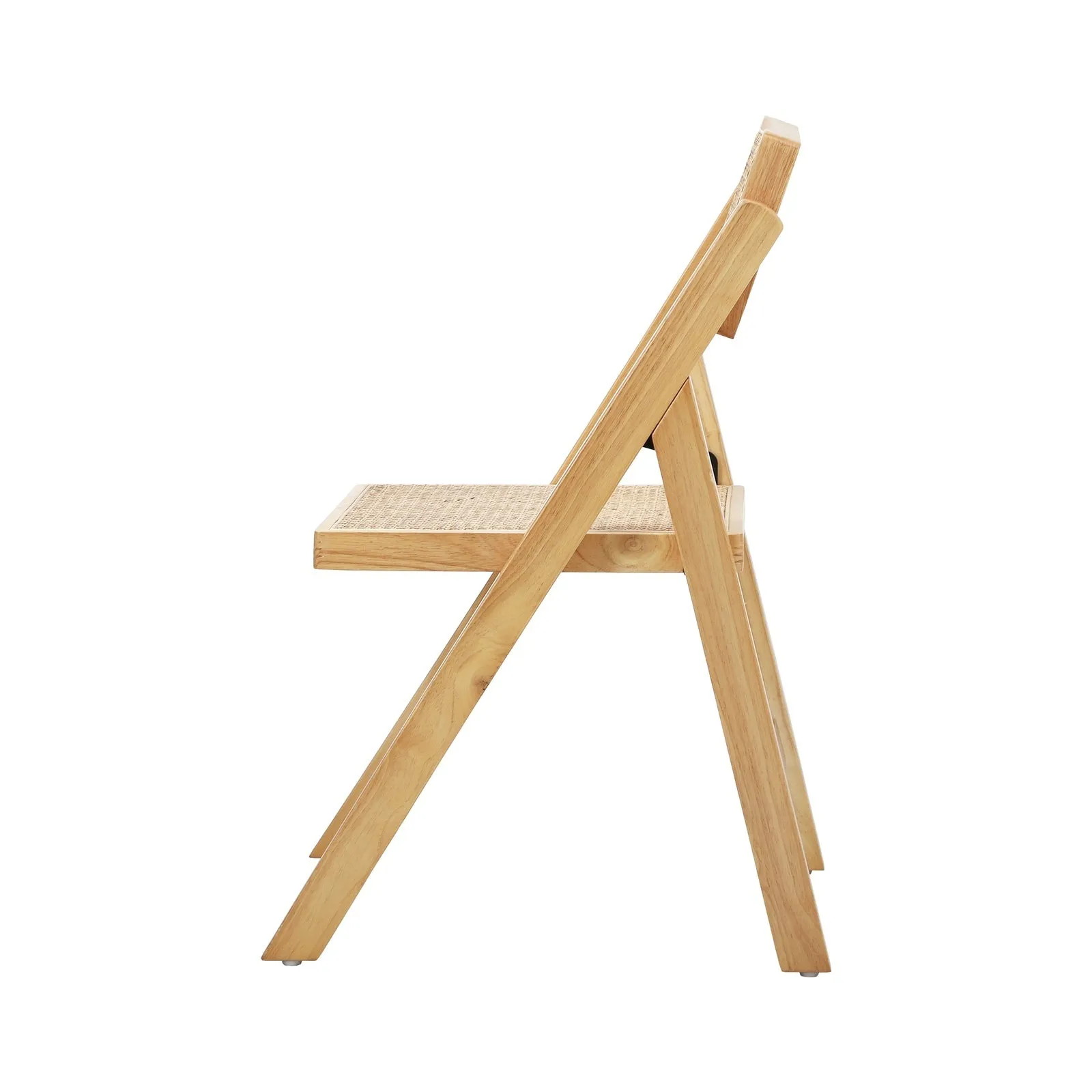 Oikiture Dining Chairs Folding Rattan Chair Wooden Accent Chair Natural