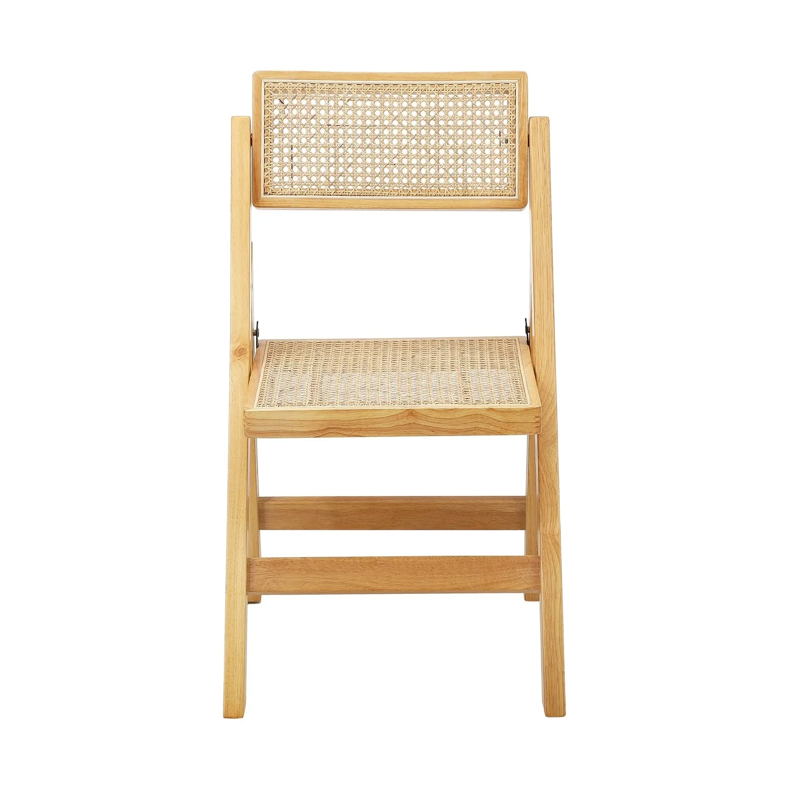 Oikiture Dining Chairs Folding Rattan Chair Wooden Accent Chair Natural