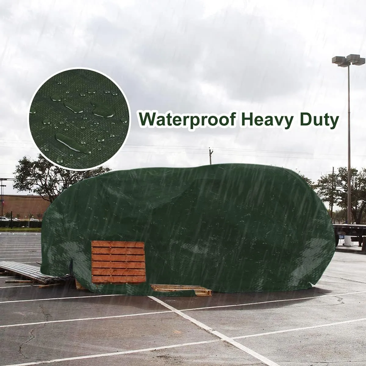 Onarway Poly Tarps Waterproof for Outdoor: Green Tarpaulin 6Mil Thicken 9x9 Ft 2Packs- Anti-UV Waterproof Tarp Cover with Grommets Multipurpose for Boat Pool Roof Camping