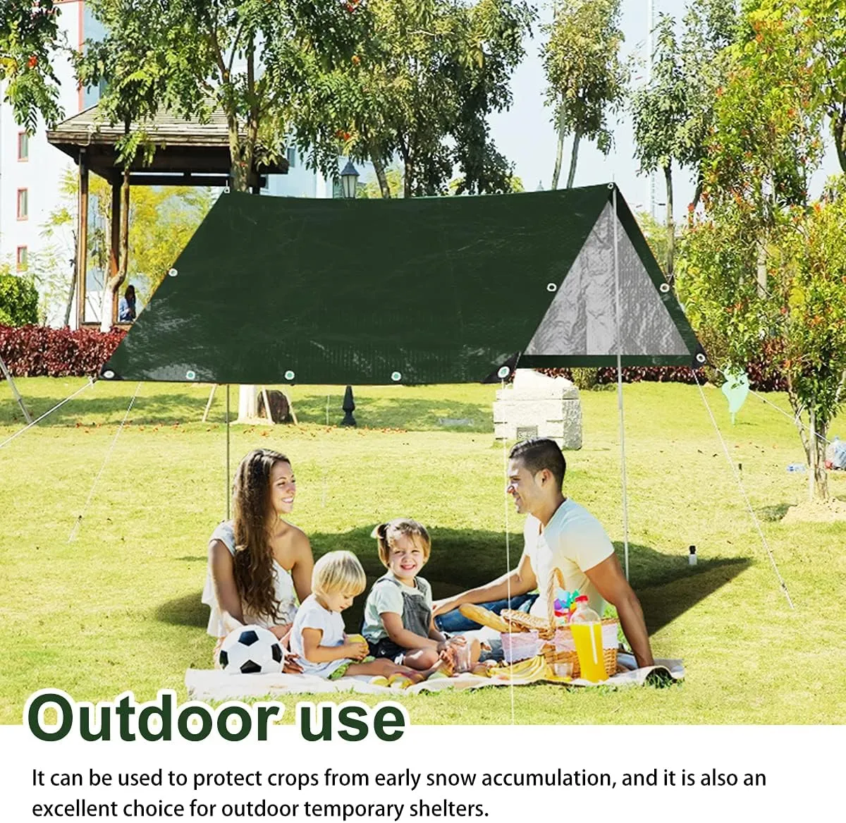 Onarway Poly Tarps Waterproof for Outdoor: Green Tarpaulin 6Mil Thicken 9x9 Ft 2Packs- Anti-UV Waterproof Tarp Cover with Grommets Multipurpose for Boat Pool Roof Camping