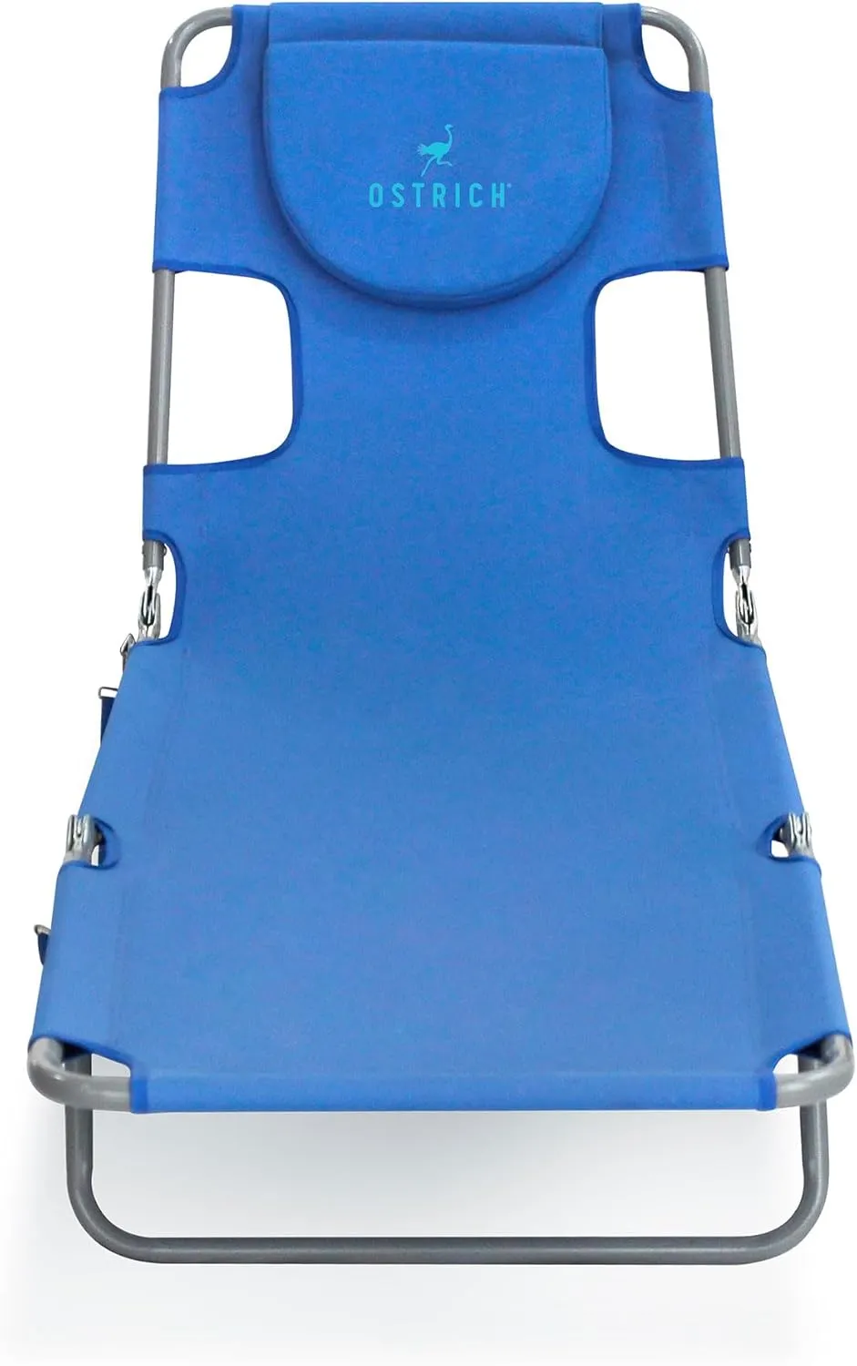 Ostrich Beach Lounge Chair, Folding & Reclining Outdoor Chaise Lounger, Blue - Portable Adjustable Recliner Chair for Lawn, Pool, Patio, Garden, and Yard